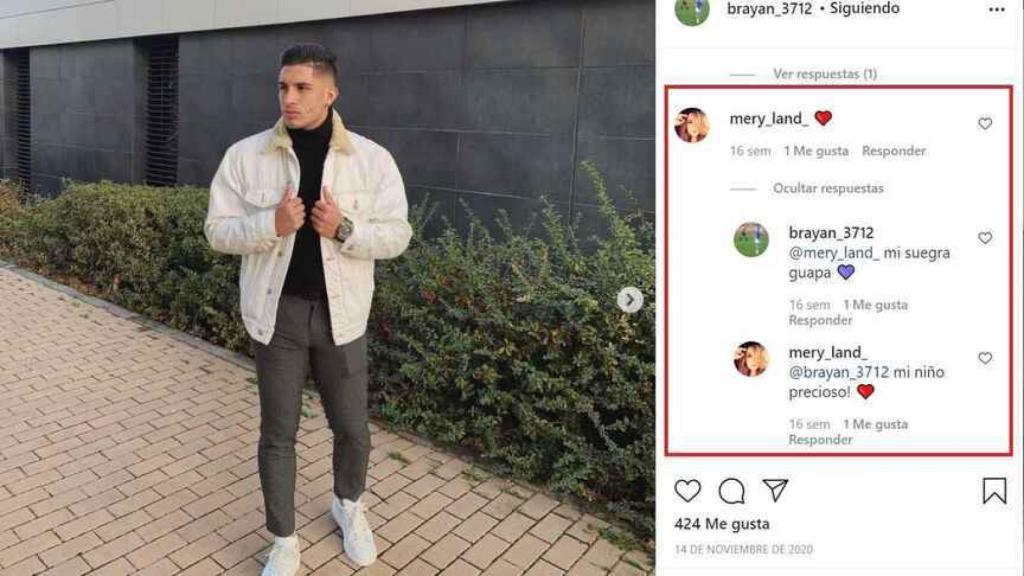 Así se intercambiaron piropos en Instagram el pasado 14 de noviembre.