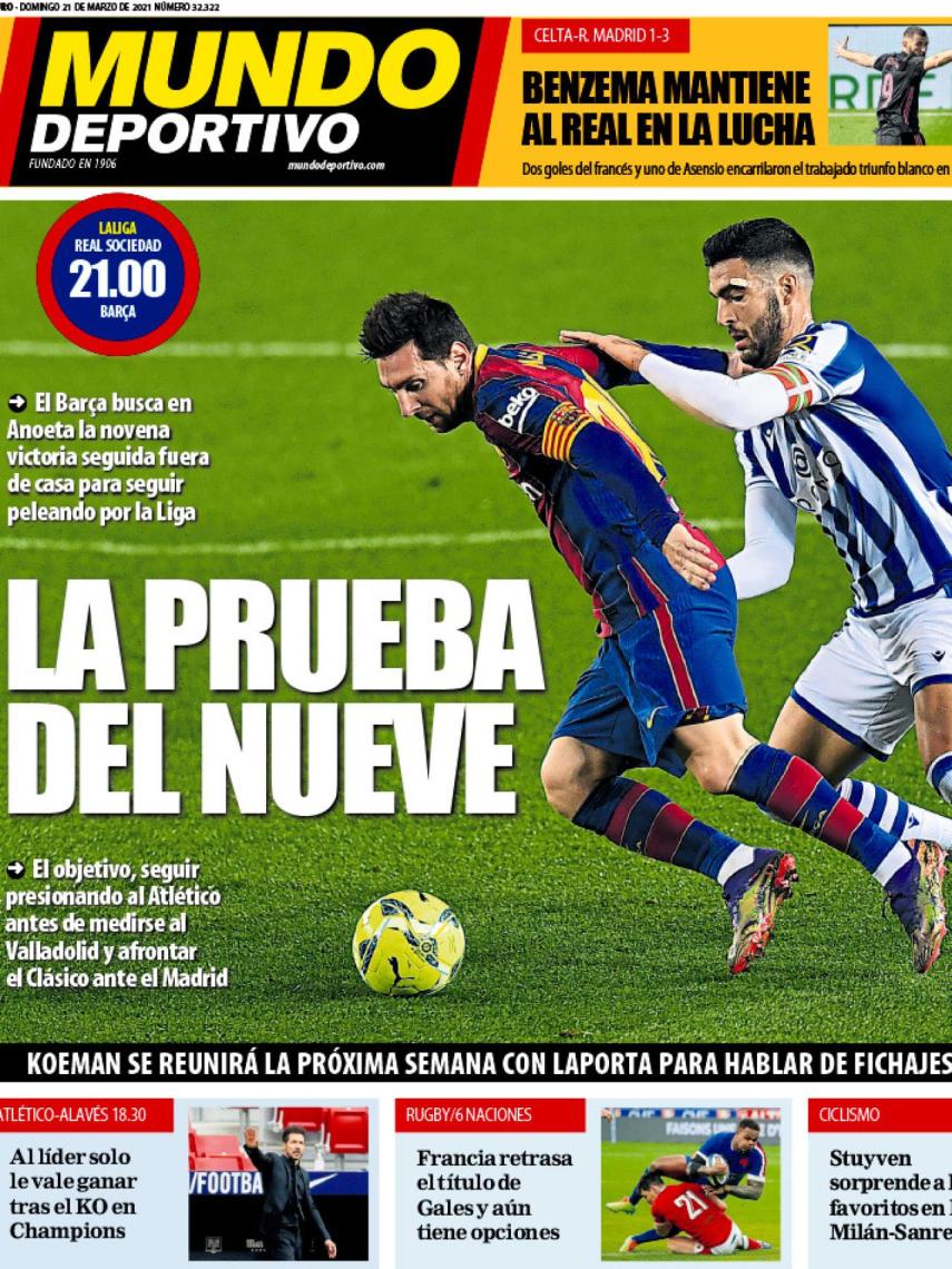La portada del diario Mundo Deportivo (21/03/2021)