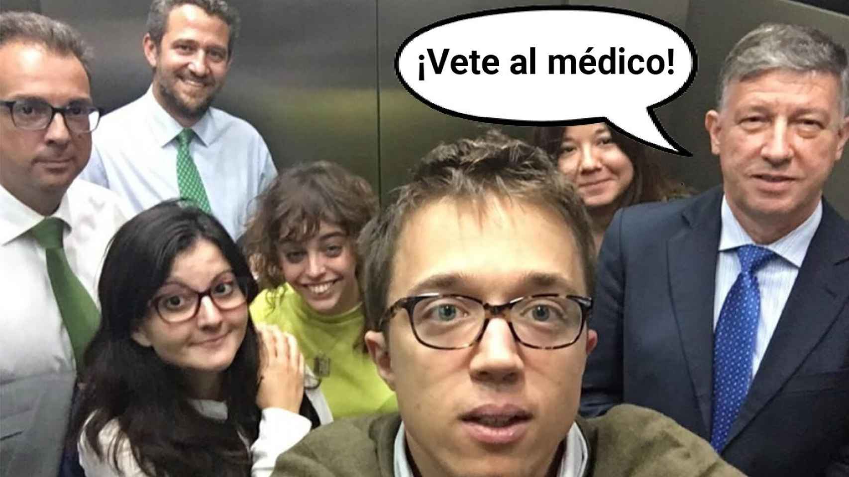 En 2016, Íñigo Errejón y Carmelo Romero se quedaron encerrados en el ascensor del Congreso con cinco personas más.