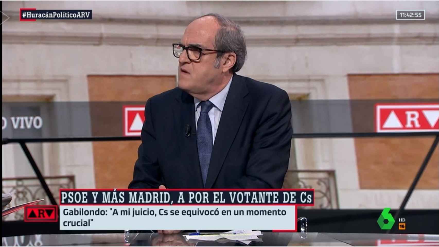 El candidato del PSOE a la Comunidad de Madrid, Ángel Gabilondo, este lunes en La Sexta.