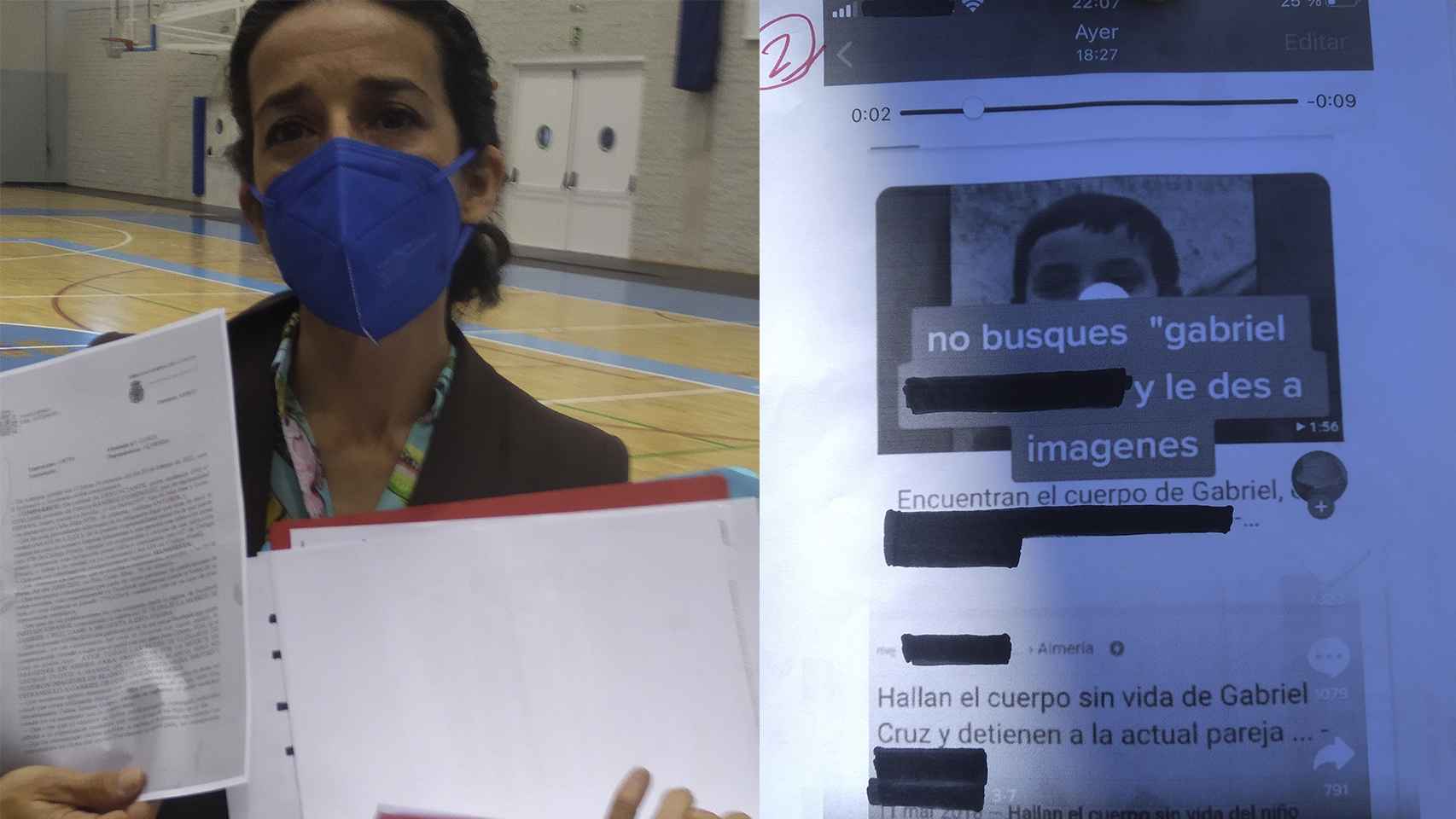 Patricia mostrando la denuncia y las capturas de la publicación de TikTok que ha puesto en conocimiento de la Policía Nacional.