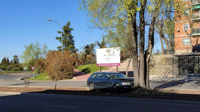 Una imagen del vehículo accidentado el pasado sábado en el Polígono de Toledo