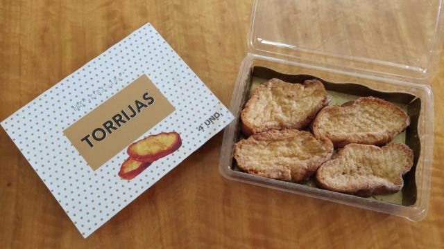 El paquete con cuatro torrijas fritas congeladas de Mercadona.