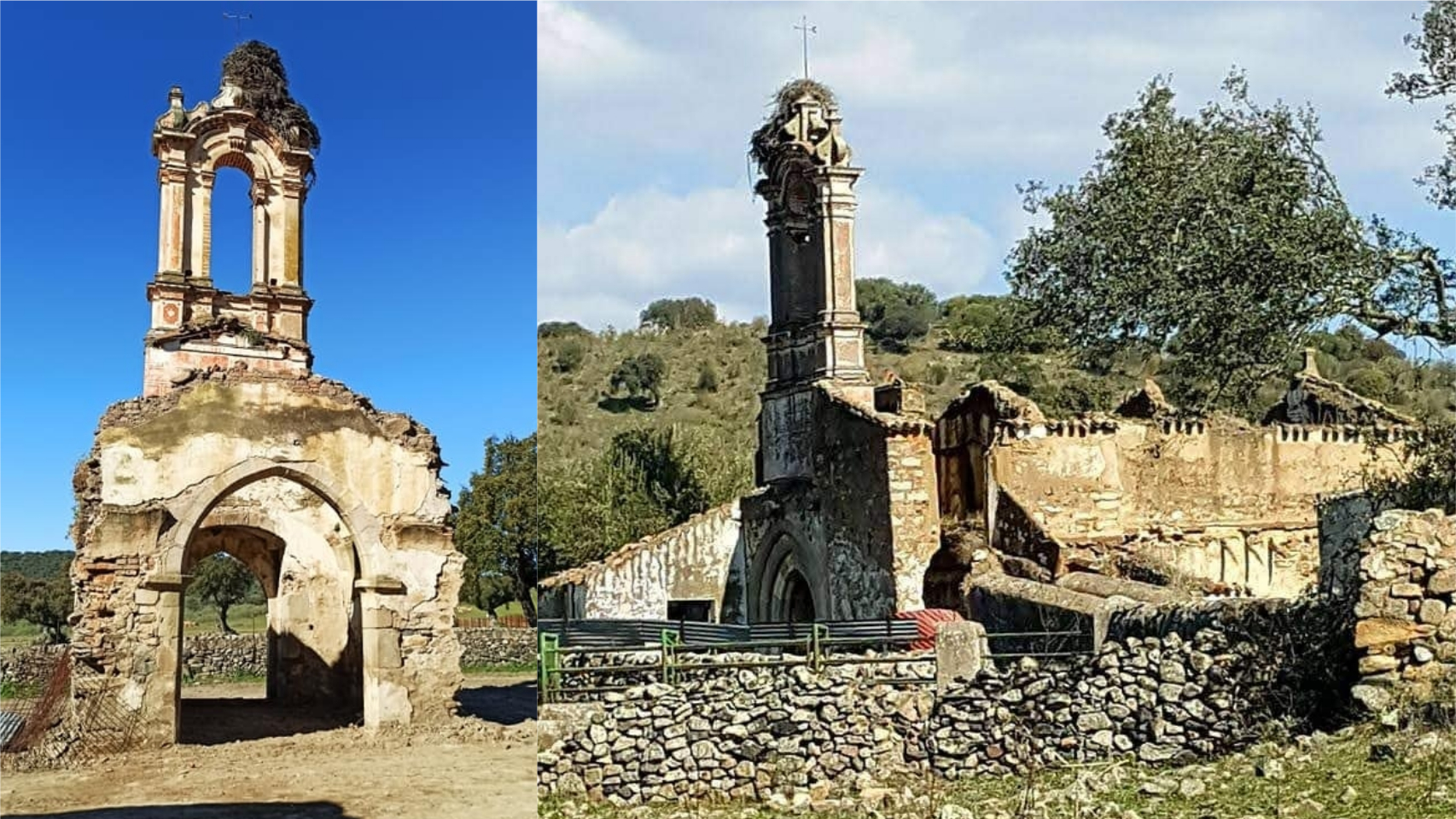 Estado de la iglesias tras la demolición y antes del atentado.