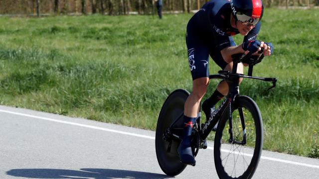 Rohan Dennis, durante la contrarreloj de la Volta a Cataluña