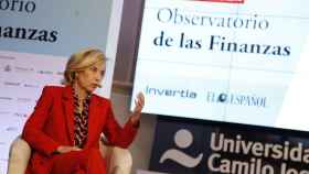 María Dolores Dancausa, CEO de Bankinter, durante el Observatorio de las Finanzas de EL ESPAÑOL e Invertia.