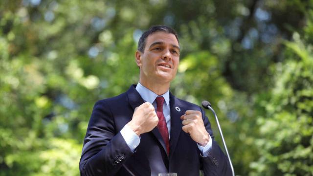 Pedro Sánchez en una rueda de prensa en Lisboa.