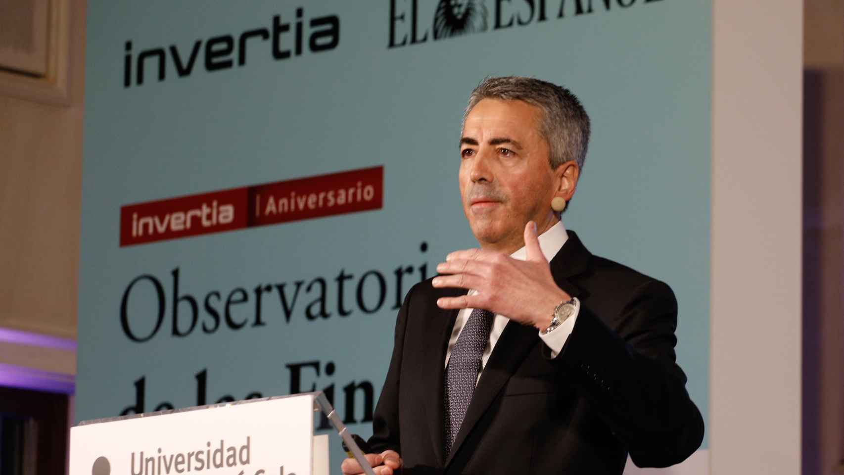Sergio Álvarez Camiña,  director general de Seguros y Fondos de Pensiones, durante su intervención en el Observatorio de las Finanzas.