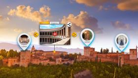 Recreación de la tecnología de realidad aumentada de AR Vision en la Alhambra de Granada.