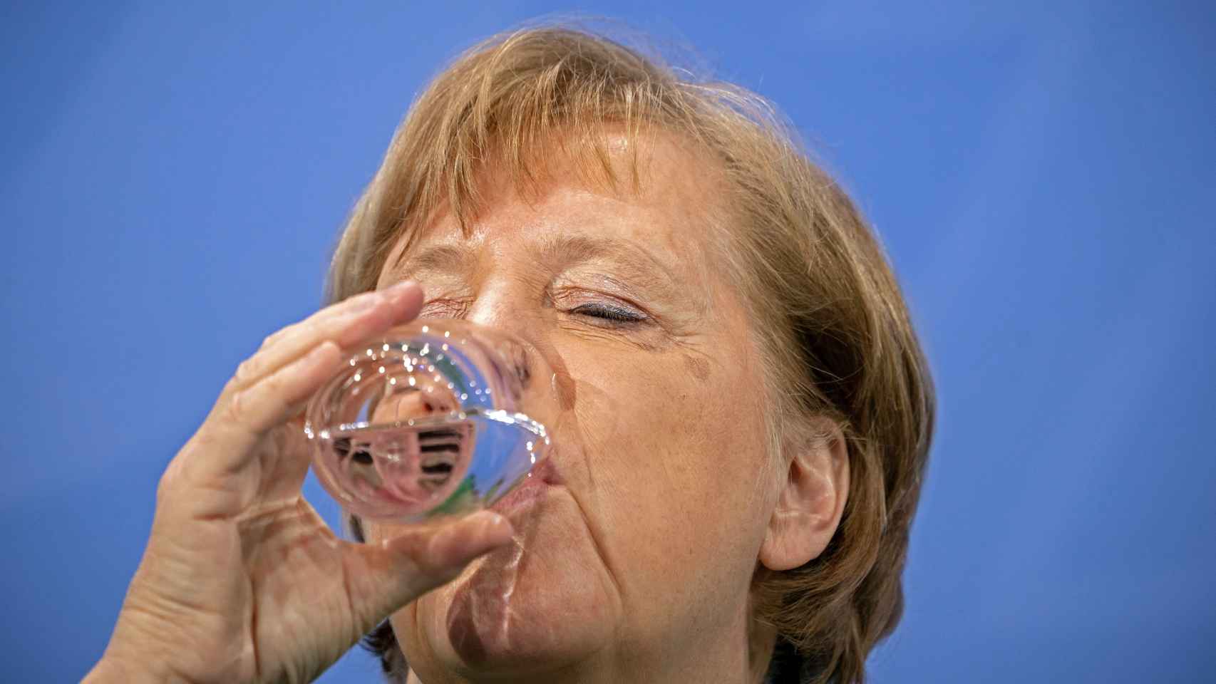 Angela Merkel antes de una rueda de prensa.