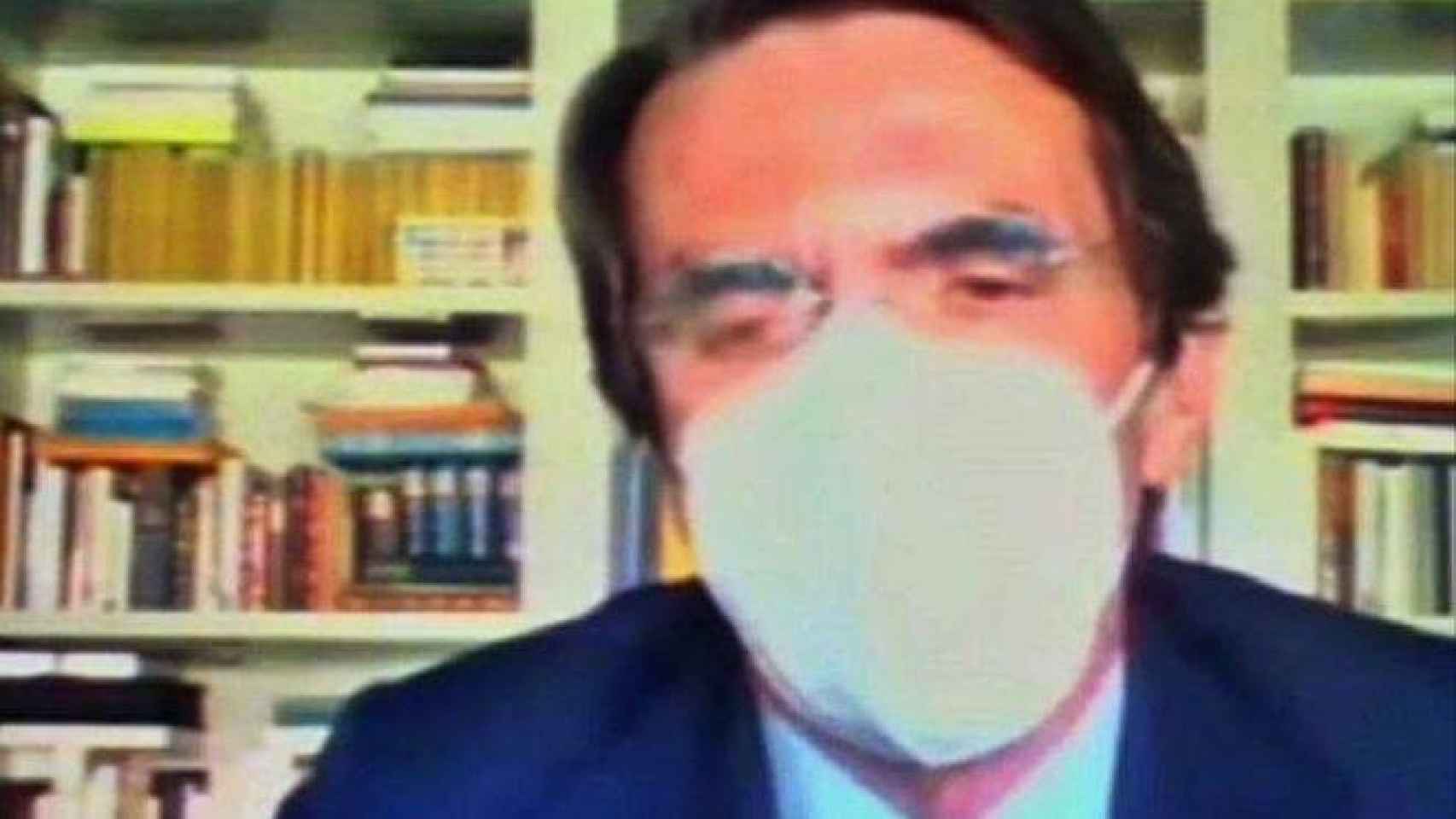 José María Aznar declaró desde su casa con la mascarilla puesta