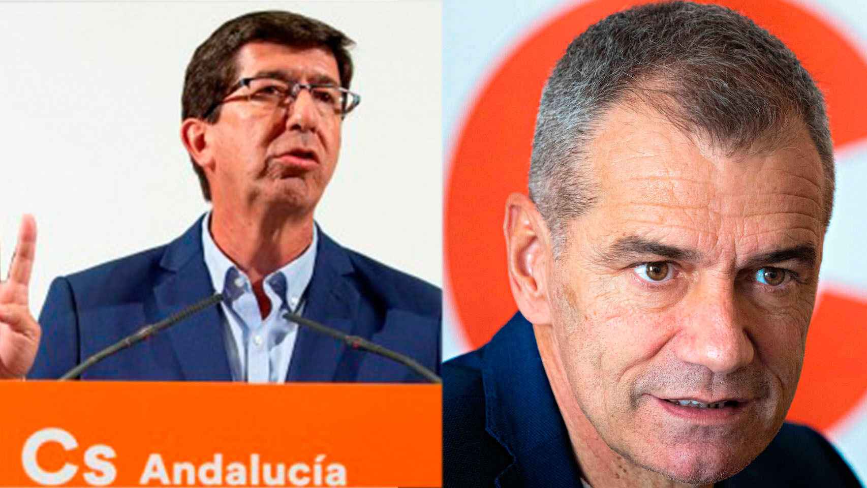 El líder de Cs en Andalucía, Juan Marín, y el exdiputado de Cs, Toni Cantó.