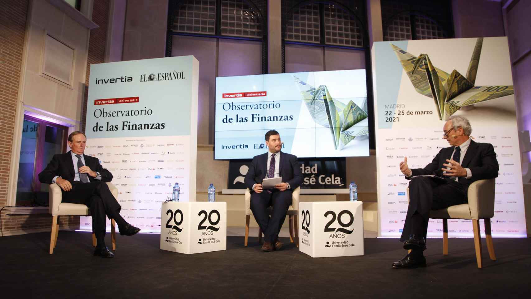 Claudio Aguirre, Rubén Escudero y José Luis Molina, en el 'Observatorio de las Finanzas' de El ESPAÑOL e Invertia.