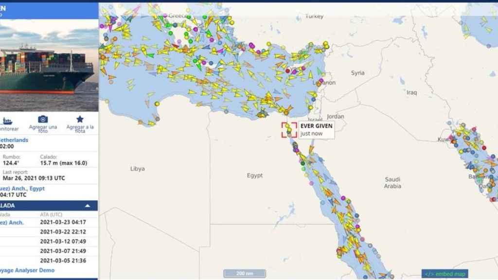 Embotellamiento en el Canal de Suez