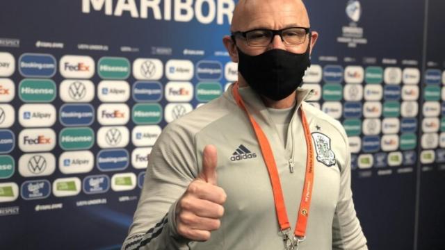 Luis de la Fuente, en una rueda de prensa durante el Europeo sub21 de 2021