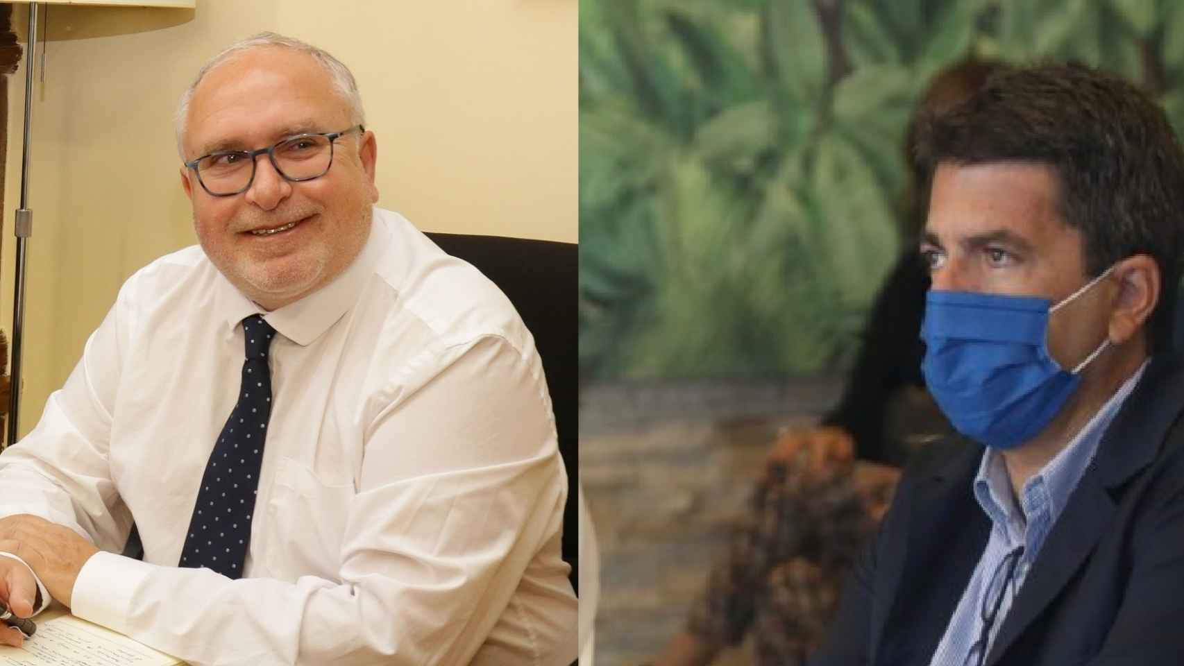 El director general de Administración Local, Toni Such (PSOE) y el presidente de la Diputación, Carlos Mazón (PP).