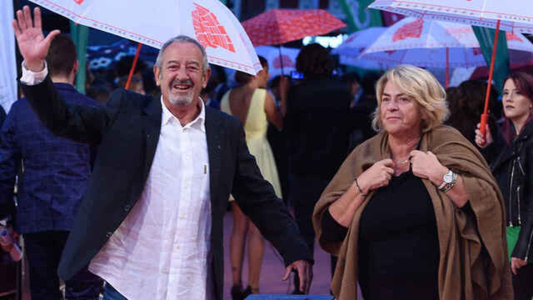 Arguiñano y su mujer, María Luisa Ameztoy, durante un evento