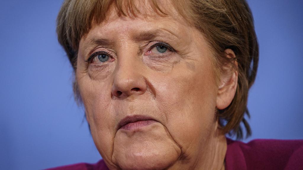 Angela Merkel tras una reunión con los líderes de la UE.