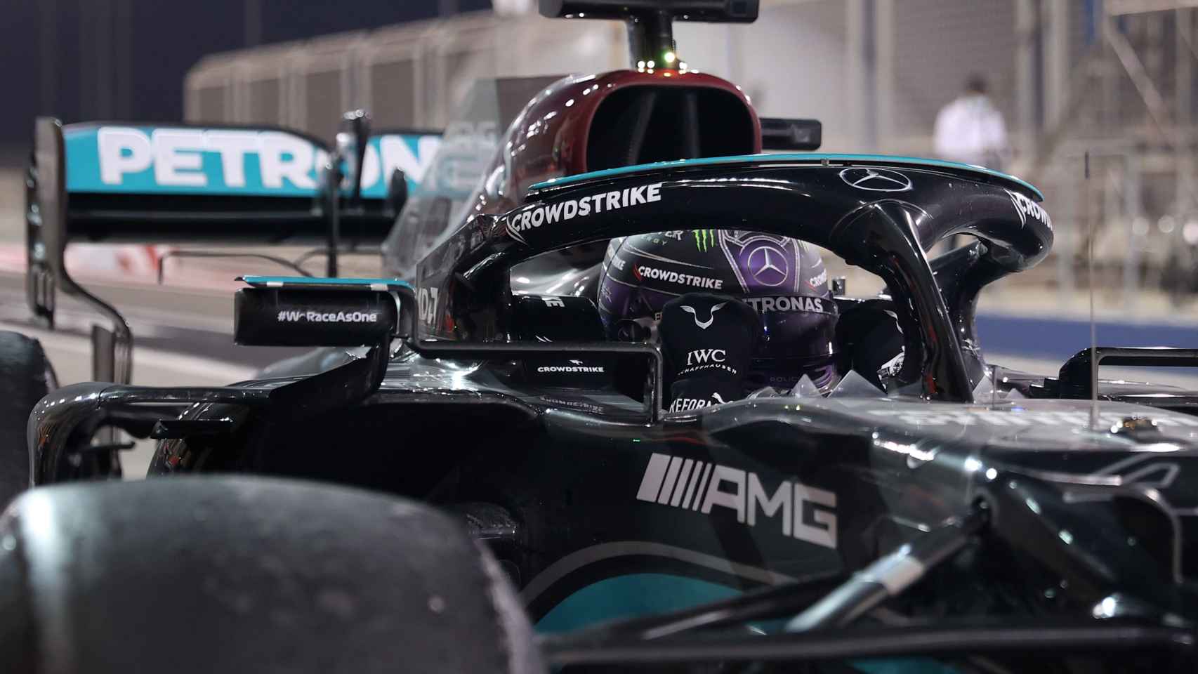El Mercedes de Lewis Hamilton en el GP de Bahrein