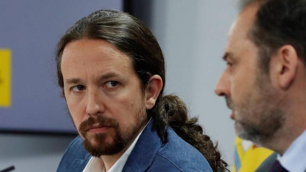 Iglesias y Ábalos, durante una comparecencia conjunta en La Moncloa.