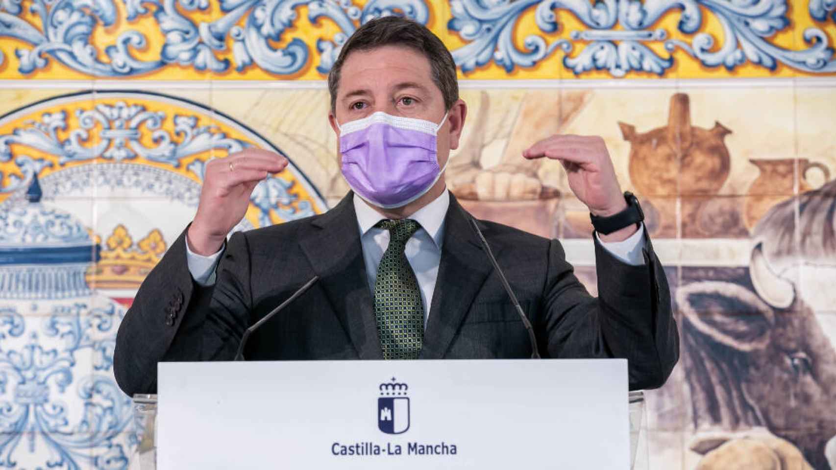 Emiliano García-Page, presidente de Castilla-La Mancha, este lunes en Talavera de la Reina