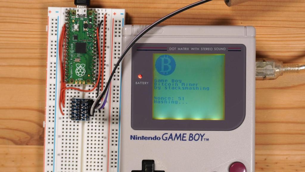 Game Boy minando criptomonedas