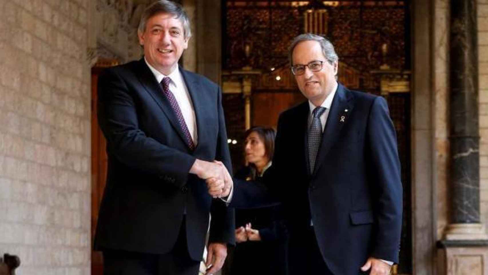 El expresidente de la Generalidad, Quim Torra, y el presidente de Flandes, Jean Jambon.