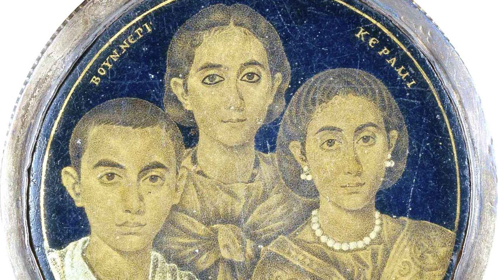Valentiniano (a la izquierda), con su hermana Justa Grata Honoria y su madre Gala Placidia.