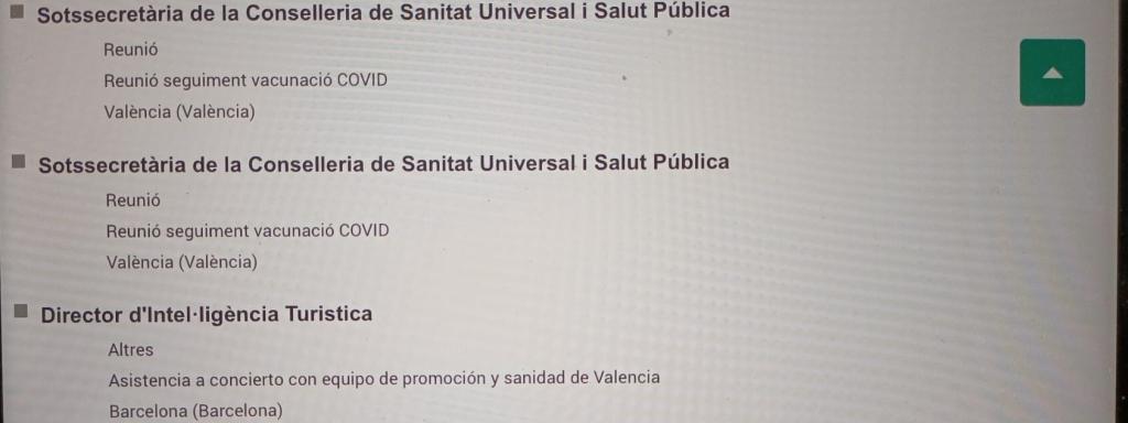 Detalle de la agenda de Sanidad y Turismo del sábado.