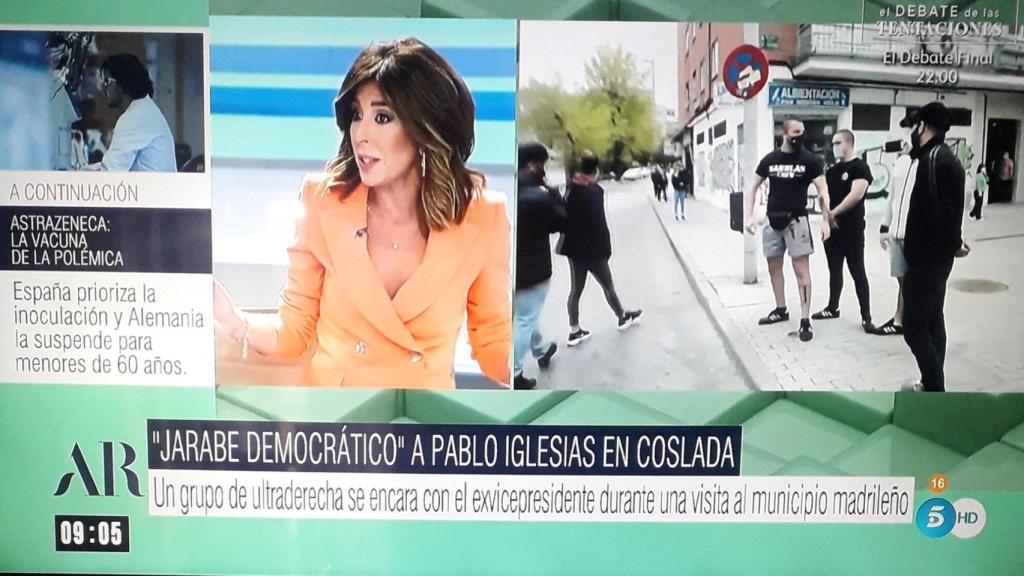 'El Programa de Ana Rosa' califica el escrache de nazis a Pablo Iglesias como jarabe democrático