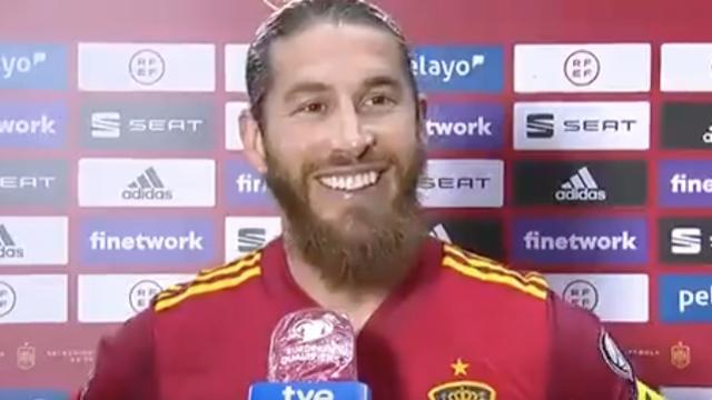 Sergio Ramos, después de un partido de la Selección