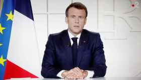 El presidente de Francia, Emmanuel Macron, durante su alocución este miércoles.