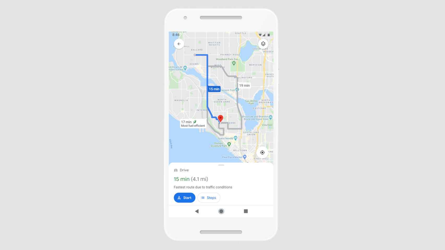 Google Maps también nos permitira escoger la ruta más rápida