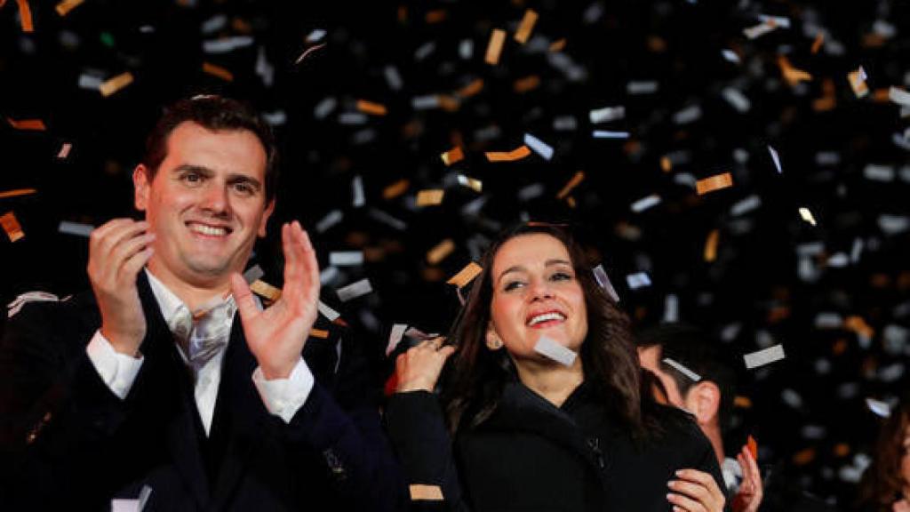 Albert Rivera e Inés Arrimadas celebran la victoria de Ciudadanos en Cataluña en 2018.