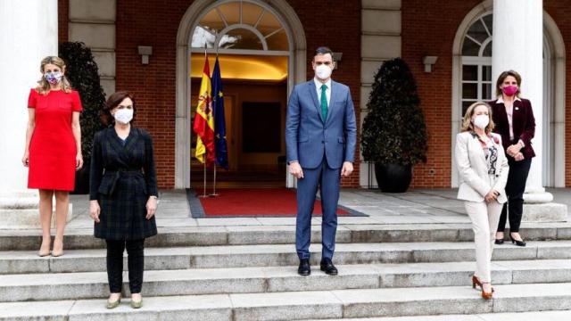 Presentación de los cambios en el Gobierno de España, ayer.