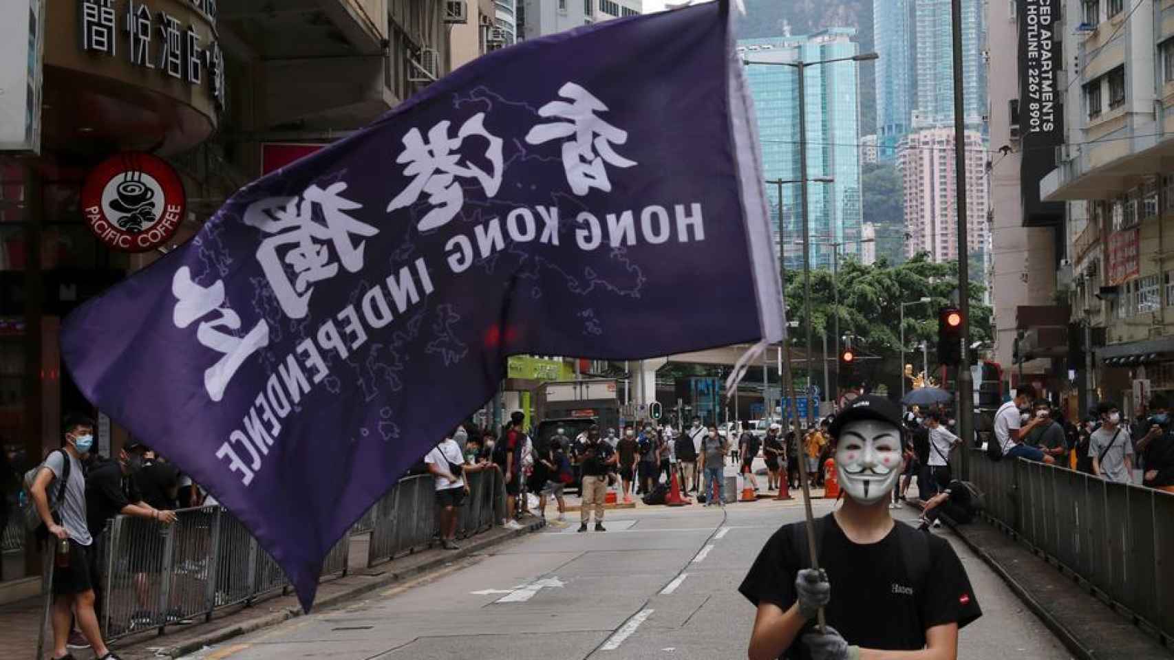Una protesta en Hong Kong.
