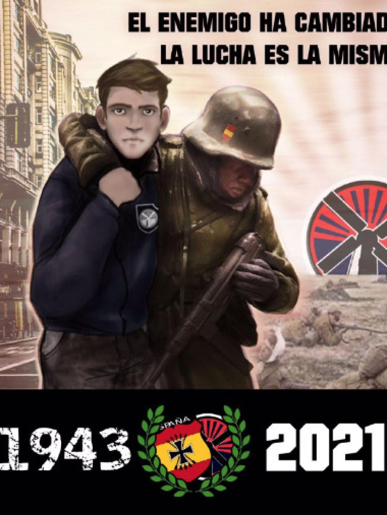 Cartel propagandístico de los neonazis.