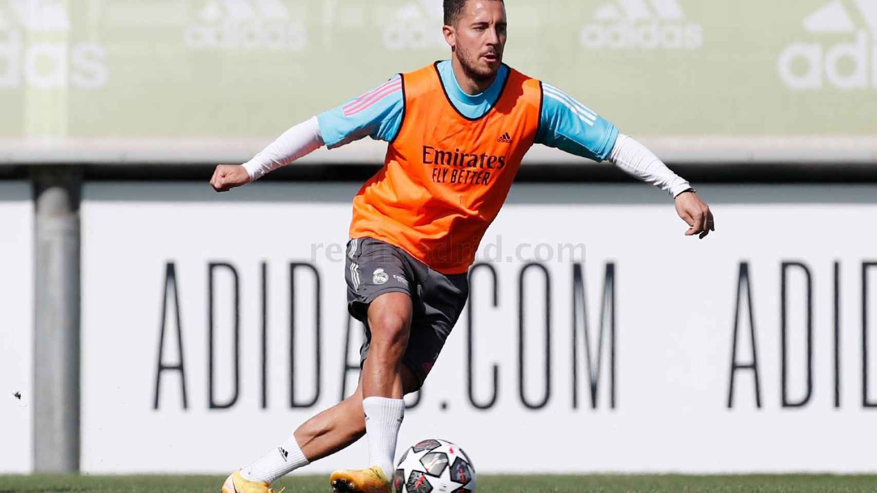 Eden Hazard, durante un entrenamiento del Real Madrid