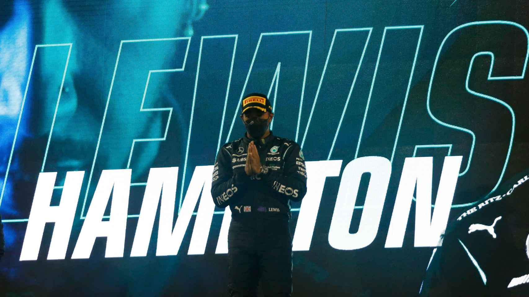 Lewis Hamilton, tras ganar el Gran Premio de Bahrein de Fórmula 1 en 2021