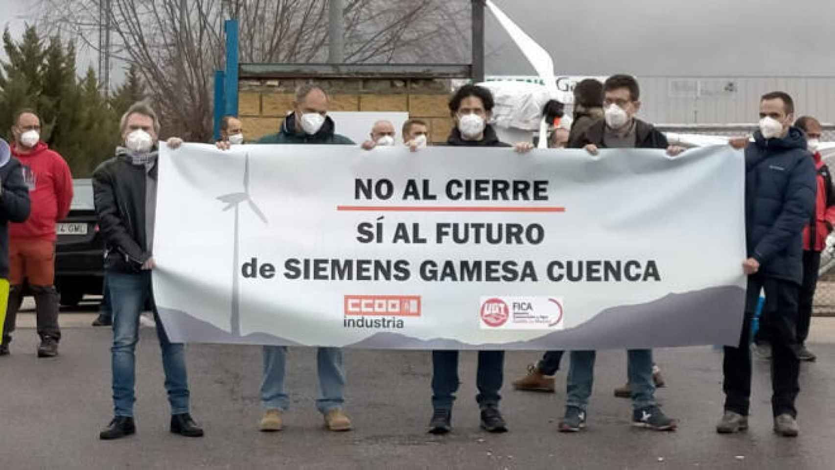 Protestas de los trabajadores de Siemens en Cuenca (Archivo).