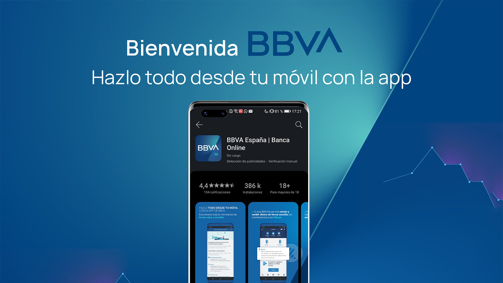 Aplicación de BBVA en AppGallery.