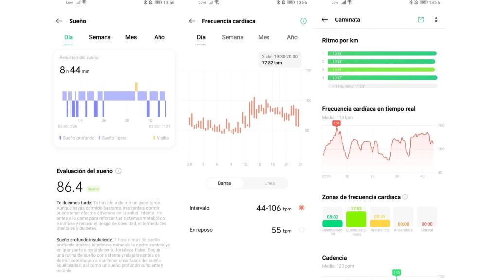 Aplicación seguimiento actividad física del Oppo Watch 46mm