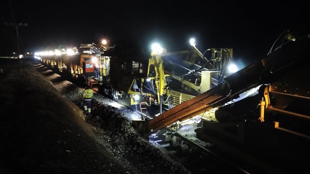 Imagen de las obras de renovación de la ruta ferroviaria entre Badajoz y Ciudad Real.