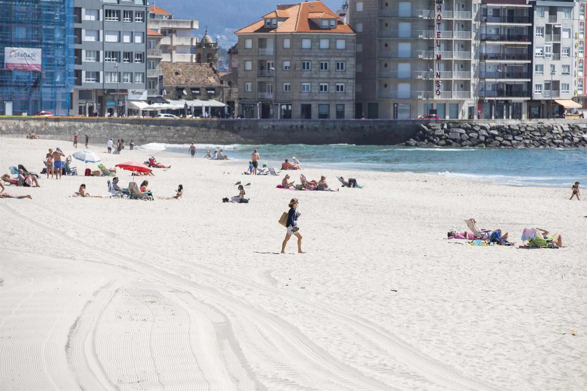 La playa de Sanxenxo, en Pontevedra, una de las más frecuentadas por turistas.