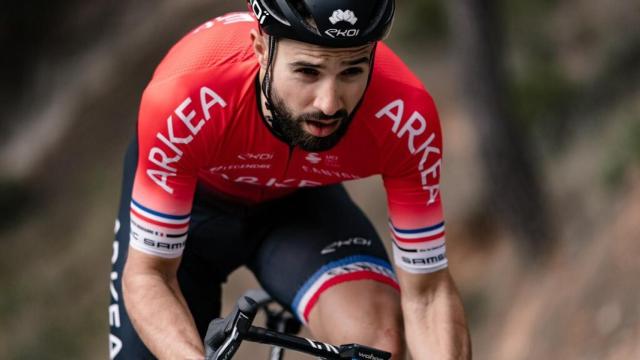 Nacer Bouhanni, durante una carrera ciclista