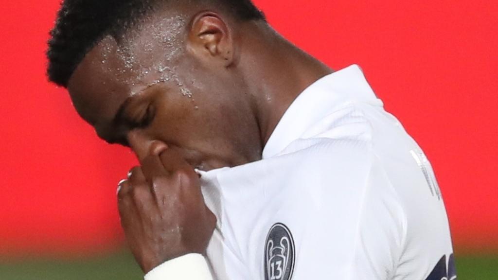 Vinicius celebra un gol con el Real Madrid