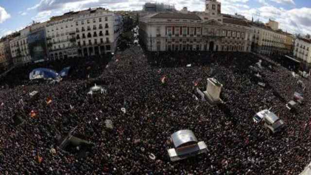 Imagen panorámica de una manifestación reciente en Madrid.