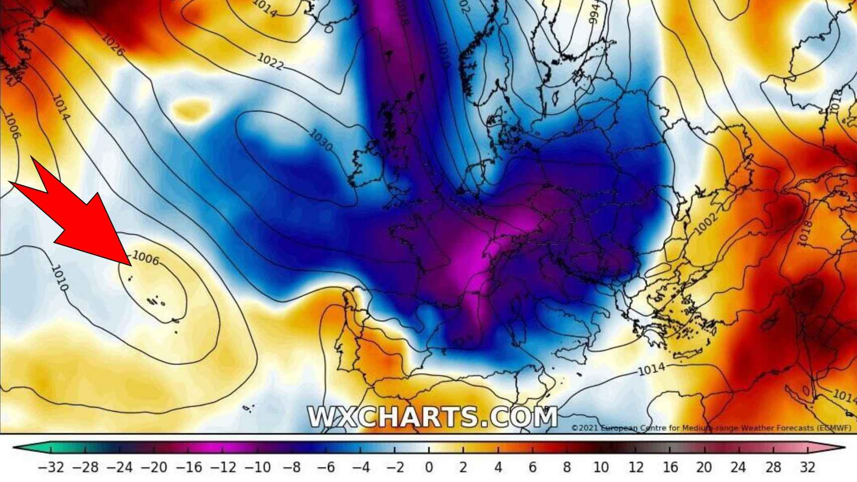 La inestabilidad llega desde el Atlántico. Severe-Weather.eu.