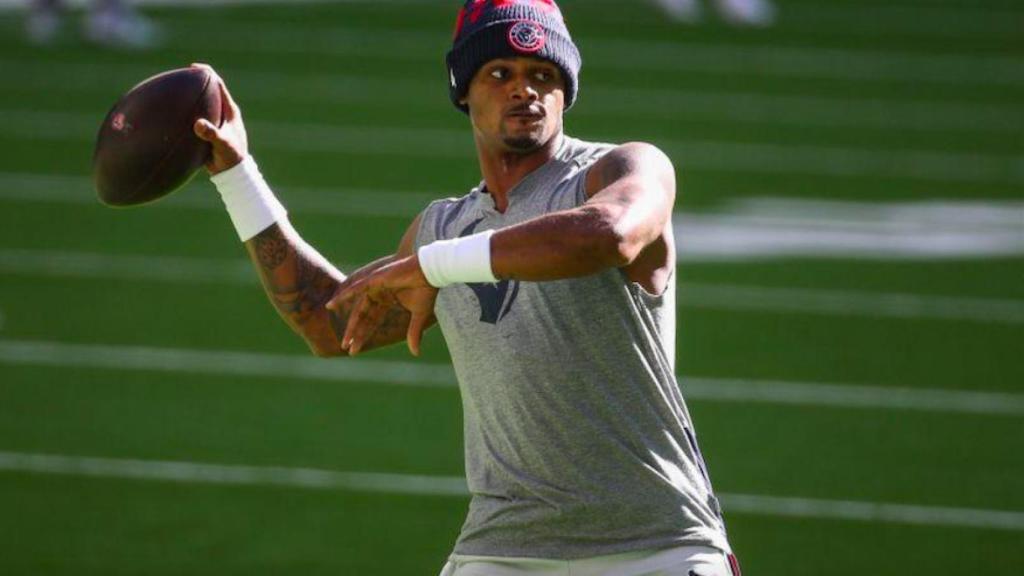 Deshaun Watson durante un calentamiento